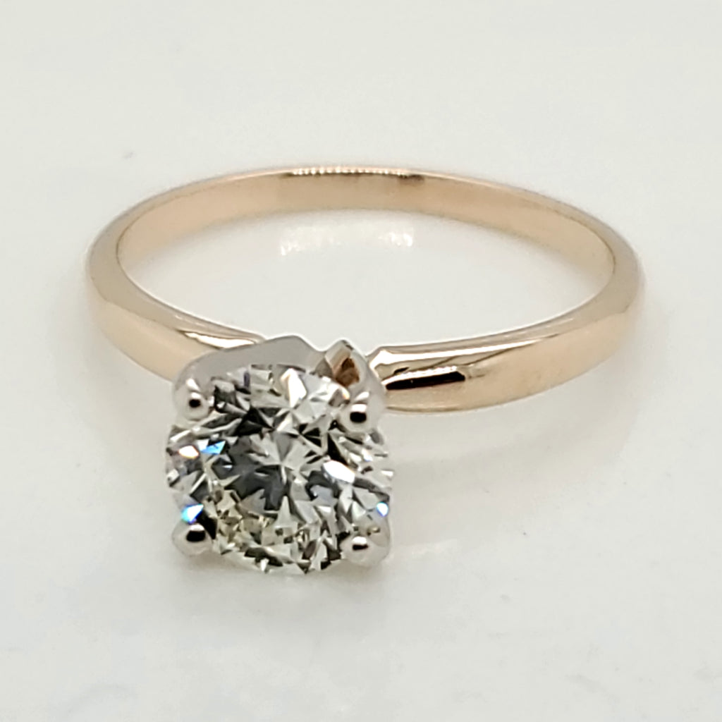 14kt Yellow Gold 1.30 Carat Diamond Engagement Ring Mounting