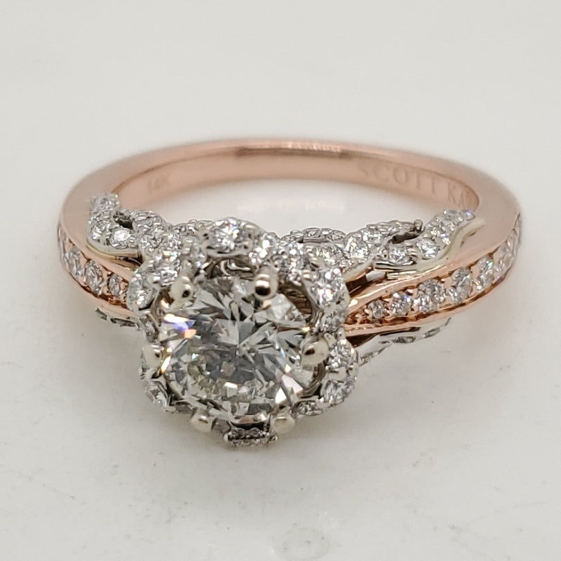 14kt Rose Gold 1.10 Carat Round Diamond Engagement Ring