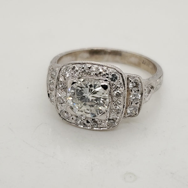 14kt White Gold 1.06 Carat Round Brilliant Cut Diamond Engagement Ring