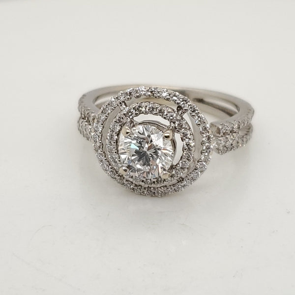 18kt White Gold .70 Carat Round Diamond Engagement Ring