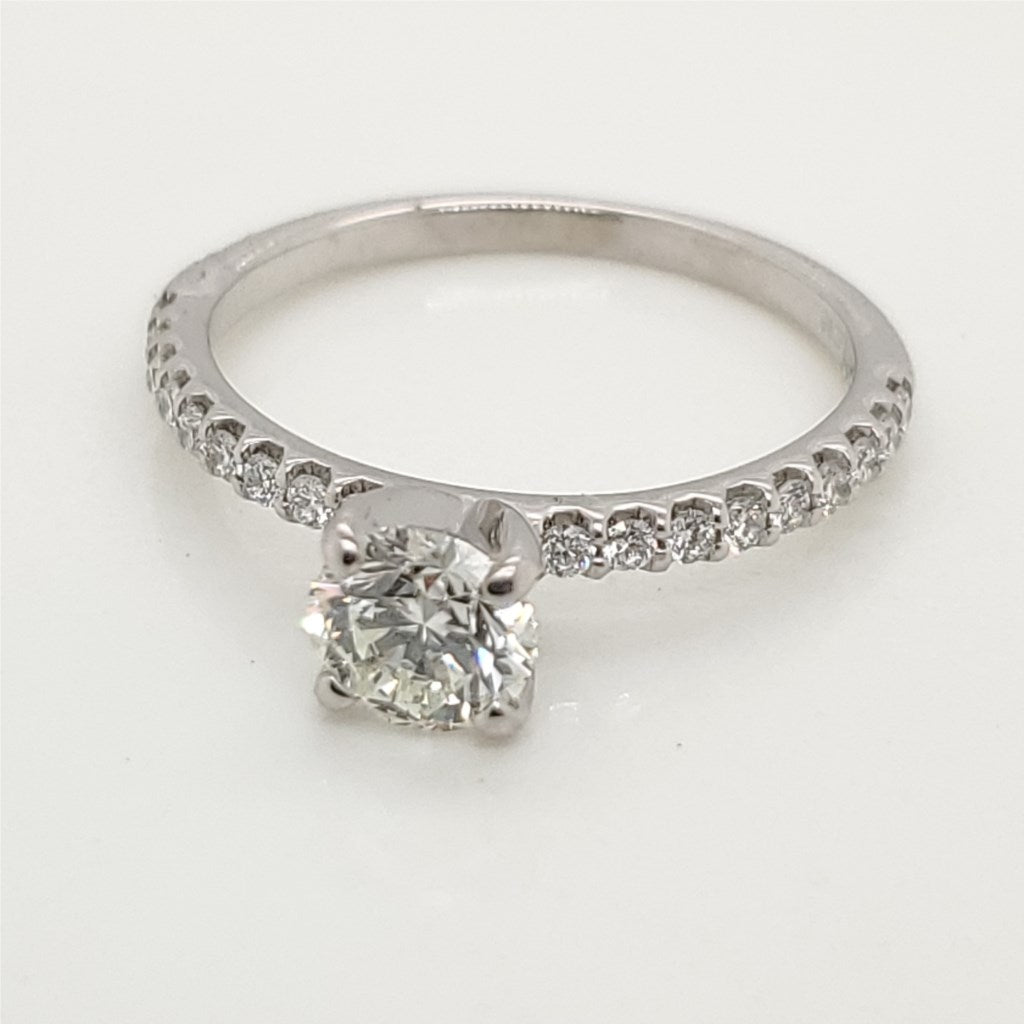14kt White Gold .62 Carat Round Brilliant Cut Diamond Engagement Ring