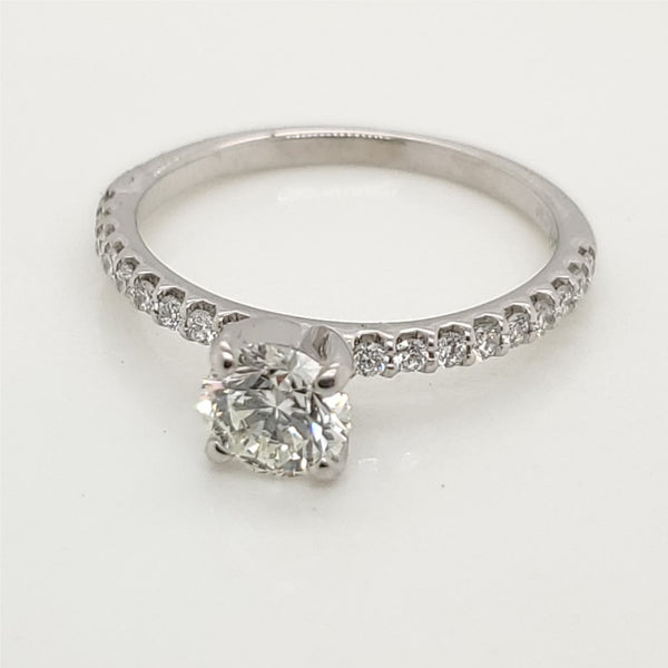 14kt White Gold .62 Carat Round Brilliant Cut Diamond Engagement Ring