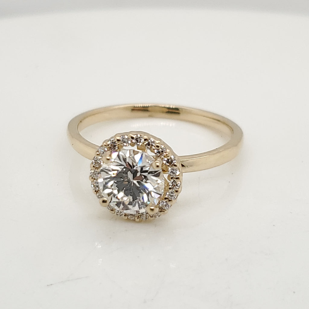 14kt Yellow Gold 1.21 Carat Round Brilliant Cut Diamond Engagement Ring