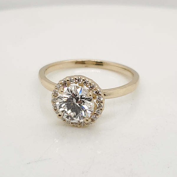 14kt Yellow Gold 1.21 Carat Round Brilliant Cut Diamond Engagement Ring
