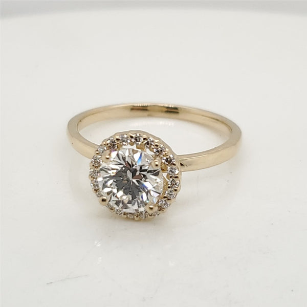 14kt Yellow Gold 1.21 Carat Round Brilliant Cut Diamond Engagement Ring