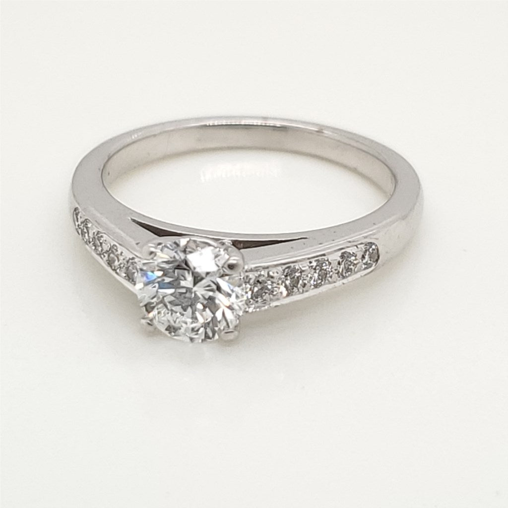18kt White Gold .60 Carat Round Brilliant Cut Diamond Engagement Ring