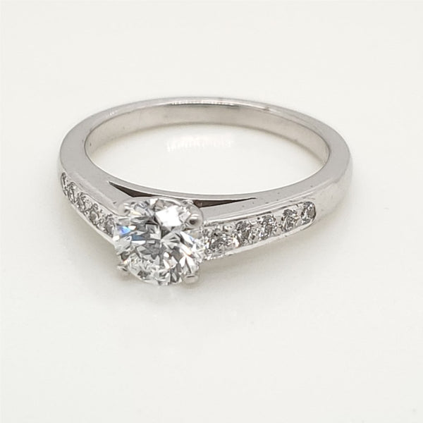 18kt White Gold .60 Carat Round Brilliant Cut Diamond Engagement Ring