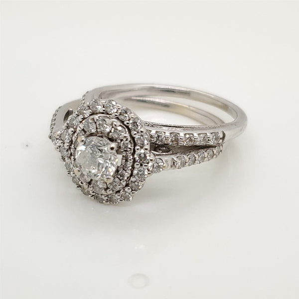 14kt White Gold and Diamond Wedding Set