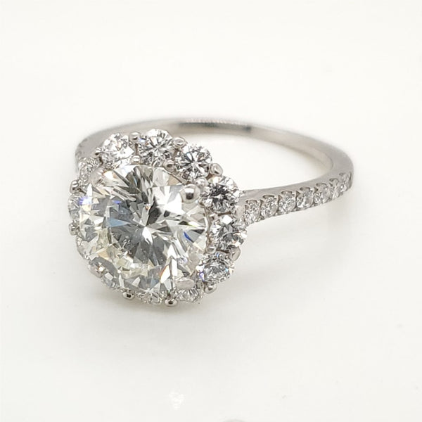 18kt White Gold 2.40 Carat Round Brilliant Cut Diamond Engagement Ring