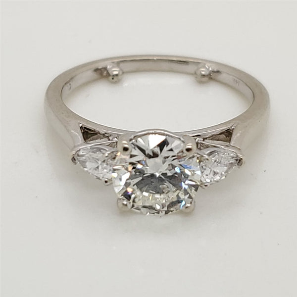 14kt White Gold 1.30 Carat Round Brilliant Cut Diamond Engagement Ring