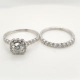 14kt White Gold .73 Carat Round Brilliant Cut Diamond Wedding Set
