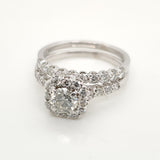 14kt White Gold .73 Carat Round Brilliant Cut Diamond Wedding Set