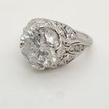 4.42 Carat Round Brilliant Cut Diamond Ring in Platinum Mounting