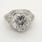 4.42 Carat Round Brilliant Cut Diamond Ring in Platinum Mounting