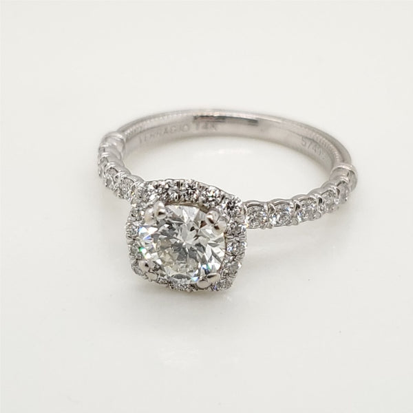 14kt White Gold .80 Carat Round Brilliant Cut Diamond Engagement Ring