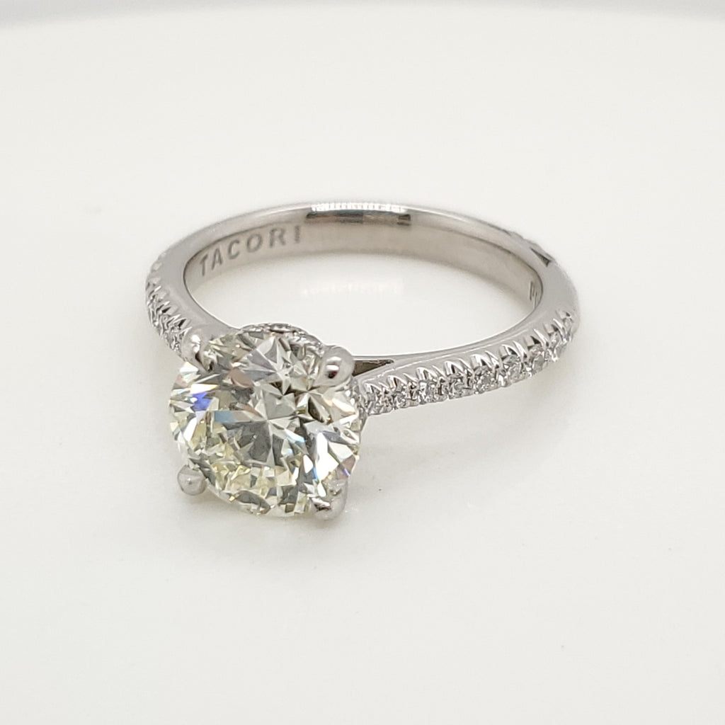 Platinum 2.32 Carat Round Brilliant Cut Diamond Engagement Ring
