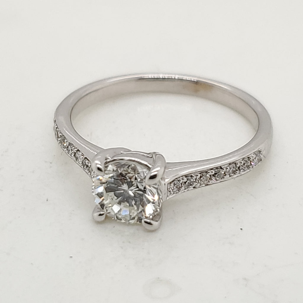 14kt White Gold .71 Carat Round Brilliant Cut Diamond Engagement Ring