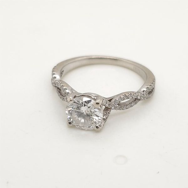 14kt White Gold .85 Carat Round Brilliant Cut Diamond Engagement Ring