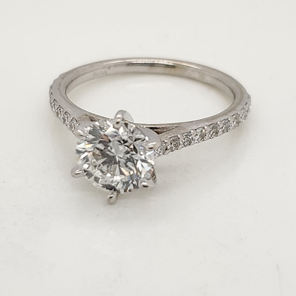 14kt White Gold 1.50 Carat Round Brilliant Cut Diamond Engagement Ring