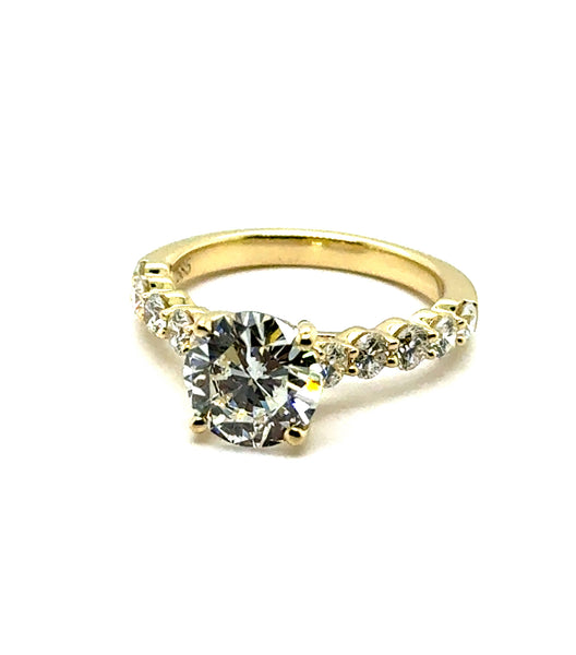 14Kt Yellow Gold Engagement Ring with 2.03ct Round Center Diamond