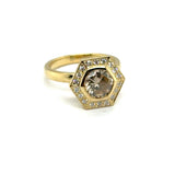 1.48 Cttw 18Kt Yellow Gold Cognac Diamond Engagment Ring