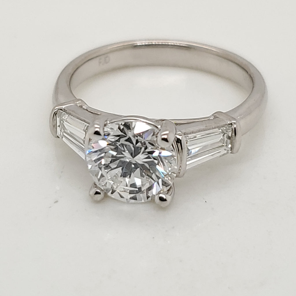 14kt White Gold 1.55 Carat Diamond Engagement Ring Mounting