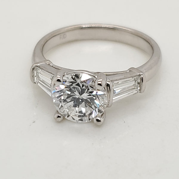 14kt White Gold 1.55 Carat Diamond Engagement Ring Mounting