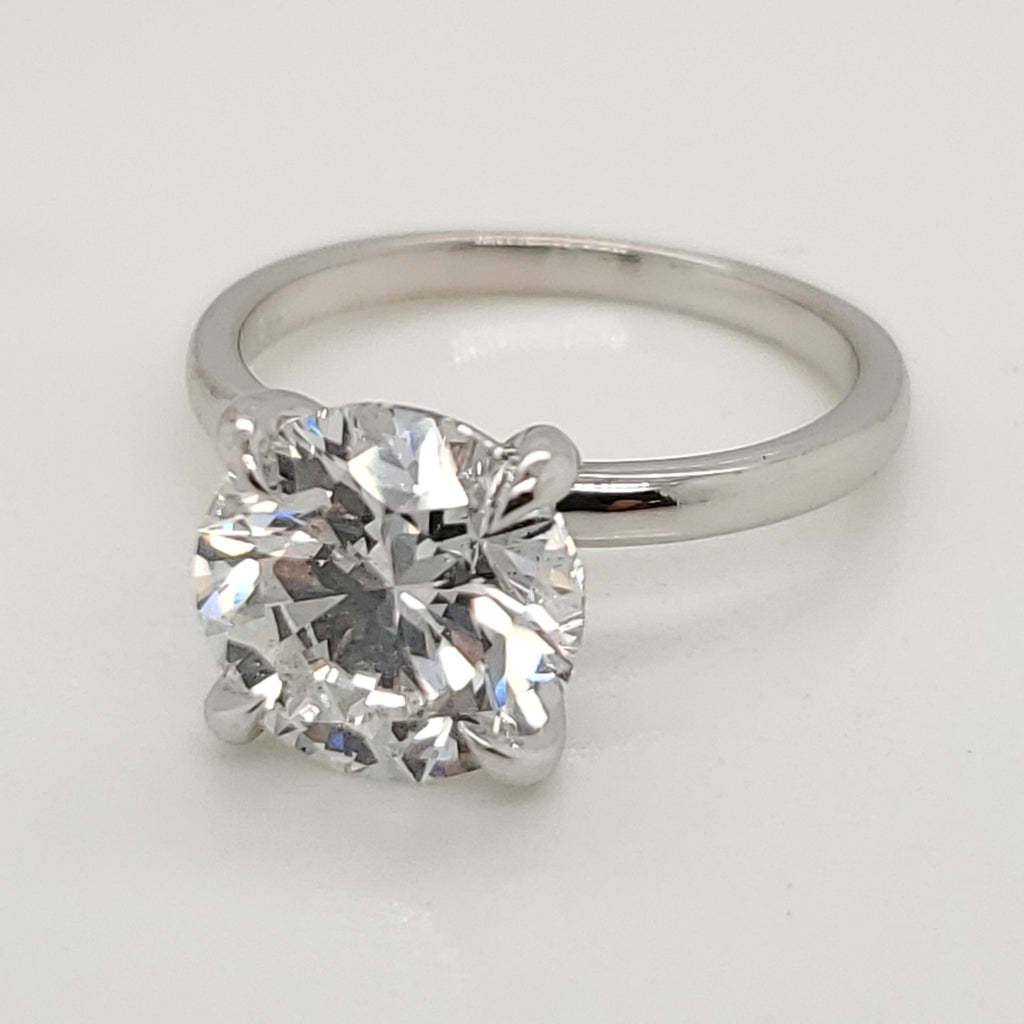 14kt White Gold 3.58 Carat Round Brilliant Cut Diamond Engagement Ring
