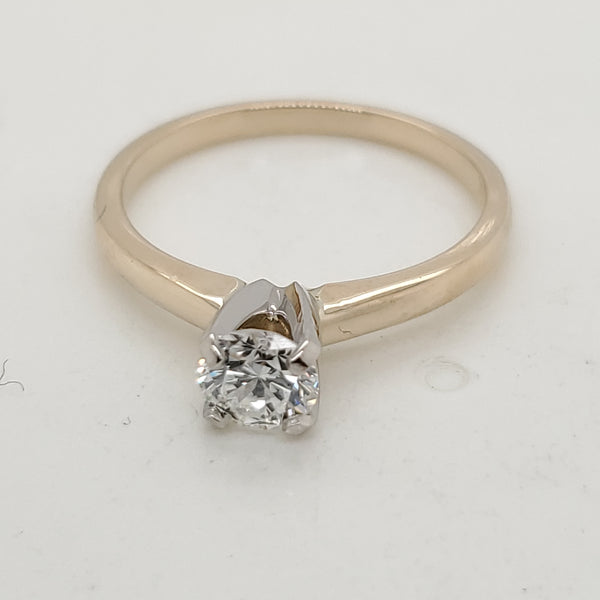 14Kt Gold .40 Carat Round, Brilliant Cut Diamond Solitaire Engagement Ring