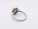 2.18ct European Diamond Ring with Scalloped Halo in Platinum