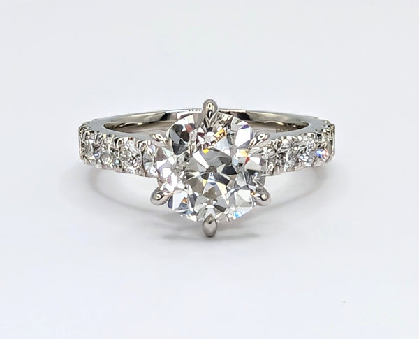 Platinum 2.35ct Old European Cut Diamond Engagement Ring