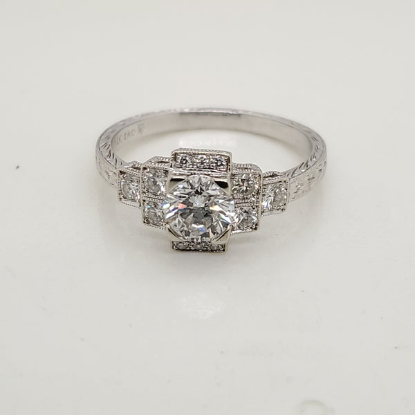 14kt White Gold .60 Carat Round Brilliant Cut Diamond Engagement Ring