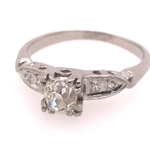 Art Deco Platinum And Diamond Engagement Ring