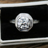 Art Deco 1.31 Carat Round European Cut Diamond Engagement Ring