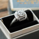 Art Deco 1.31 Carat Round European Cut Diamond Engagement Ring