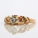 Antique Victorian 14kt Yellow Gold Diamond Engagement Ring