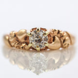 Antique Victorian 14kt Yellow Gold Diamond Engagement Ring