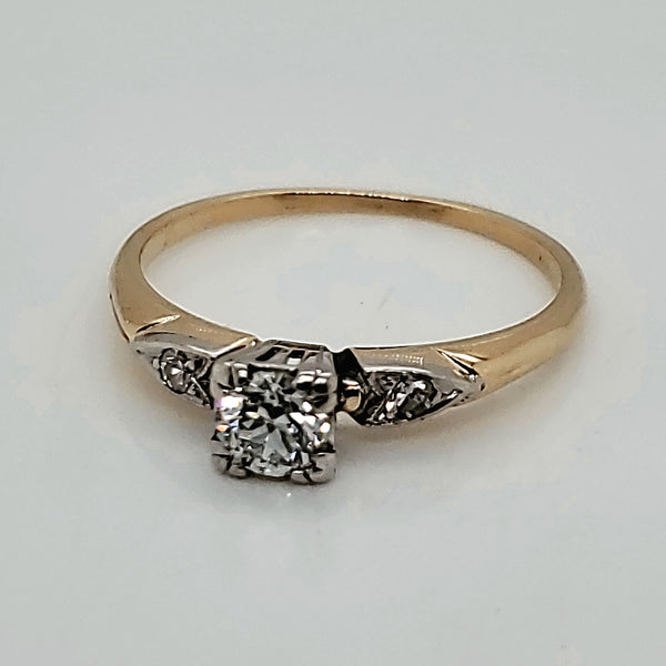 Vintage .34 Carat European Cut Diamond Engagement Ring