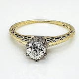Antique Victorian .57 Carat Old Mine Cut Diamond Engagement Ring
