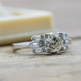 Platinum 1.00 Carat European Cut Diamond Engagement Ring