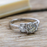 Platinum 1.00 Carat European Cut Diamond Engagement Ring