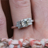 Platinum 1.00 Carat European Cut Diamond Engagement Ring