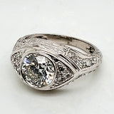 Platinum 2.26 Carat Round Brilliant Cut Diamond Engagement Ring