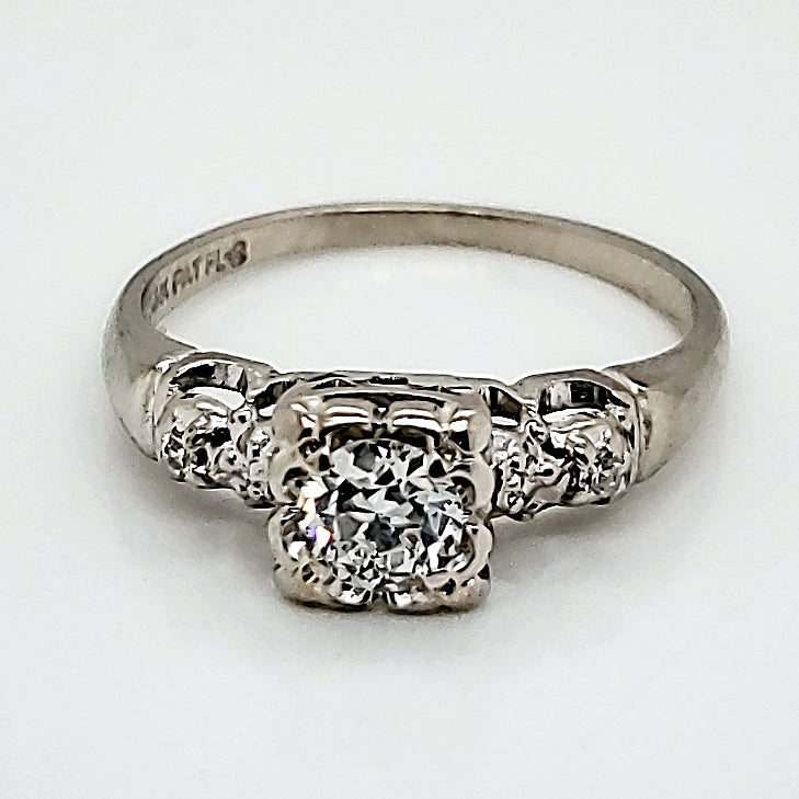 Vintage .33 Carat European Cut Diamond Engagement Ring