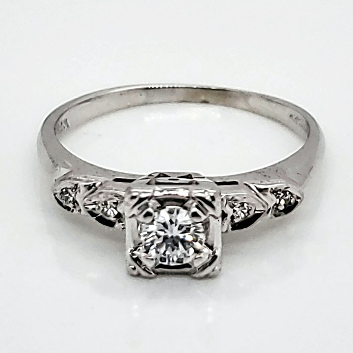 .25 Carat Vintage Round Diamond Engagement Ring