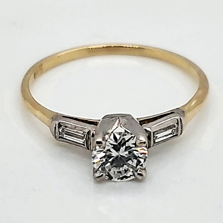 .45 Carat Vintage Round European Cut Diamond Engagement Ring