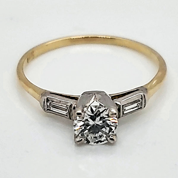 .45 Carat Vintage Round European Cut Diamond Engagement Ring