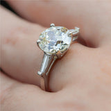 Platinum 3.07 Carat Round European Cut Diamond Engagement Ring