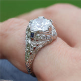 Art Deco Platinum 2.61 Carat European Cut Diamond Ring