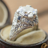 Art Deco Platinum 2.61 Carat European Cut Diamond Ring